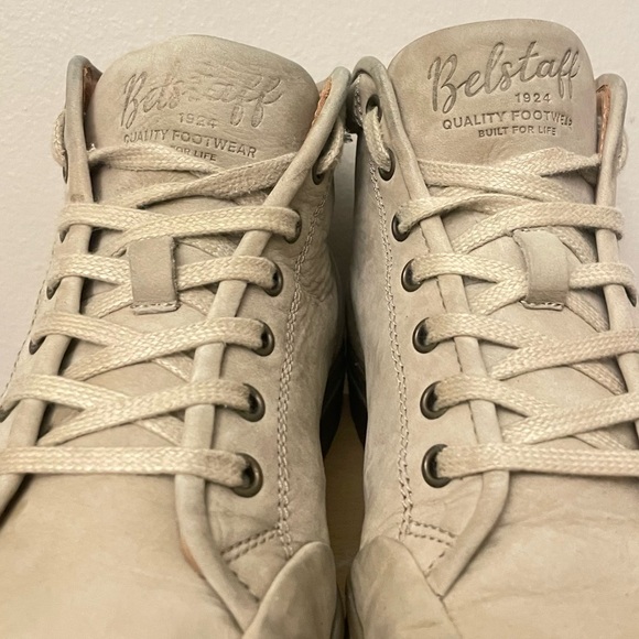 Belstaff "Forber" Light Tan High-Top Leather Sneakers – Size 9.5 GUC - Picture 14 of 16